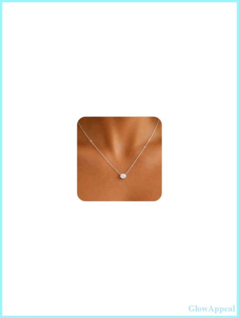 Dainty Layered Pendant Necklace Cubic Zirconia 14K Gold Plated CZ Stackable